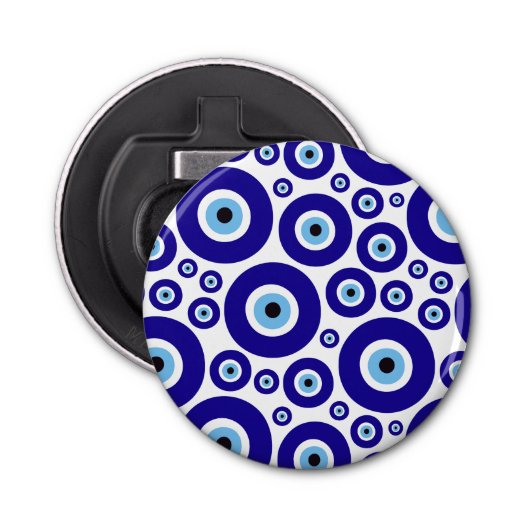 Evil Eye Pattern, Greek Eye, Turkish Eye, Nazar Button Flesopener (Voorkant)
