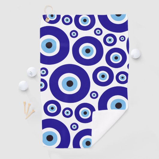 Evil Eye Pattern, Greek Eye, Turkish Eye, Nazar Golfhanddoek (Insitu)