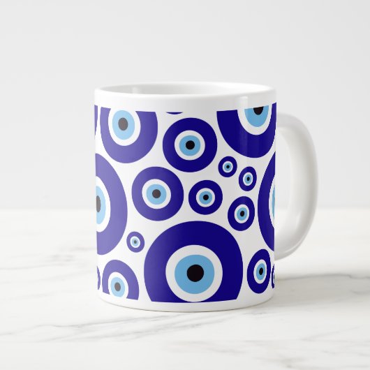 Evil Eye Pattern, Greek Eye, Turkish Eye, Nazar Grote Koffiekop (Voorkant rechts)