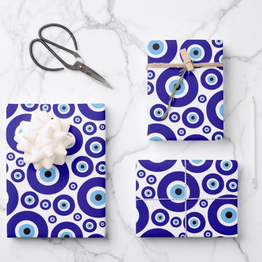 Evil Eye Pattern, Greek Eye, Turkish Eye, Nazar Inpakpapier Vel (Voorkant)