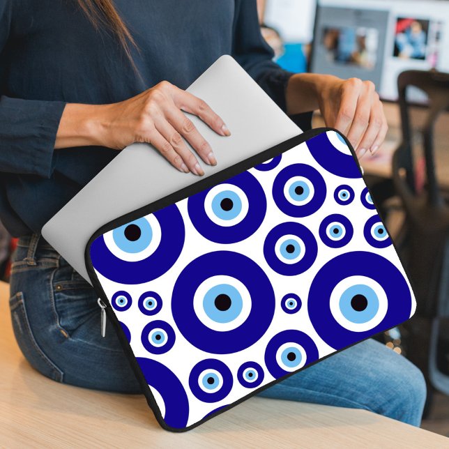 Evil Eye Pattern, Greek Eye, Turkish Eye, Nazar Laptop Sleeve (Creator heeft geüpload)