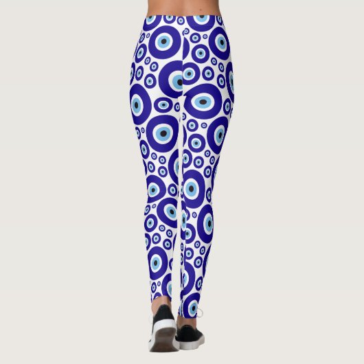 Evil Eye Pattern, Greek Eye, Turkish Eye, Nazar Leggings (Achterkant)
