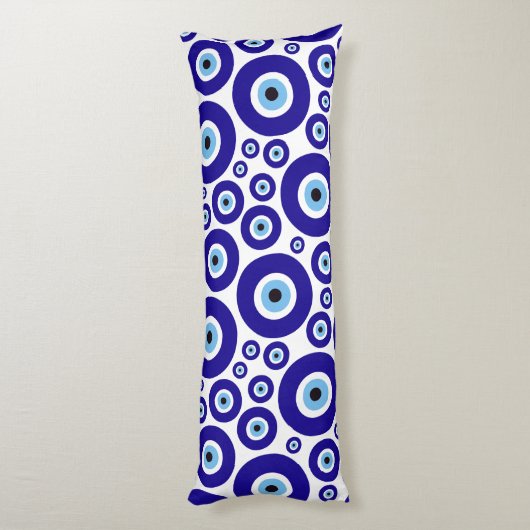 Evil Eye Pattern, Greek Eye, Turkish Eye, Nazar Lichaamskussen (Achterkant (Verticaal))