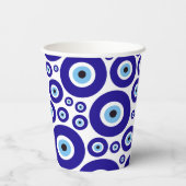 Evil Eye Pattern, Greek Eye, Turkish Eye, Nazar Papieren Bekers (Achterkant)