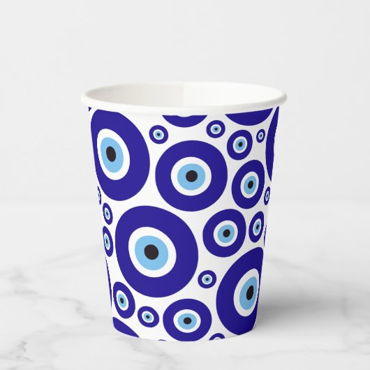 Evil Eye Pattern, Greek Eye, Turkish Eye, Nazar Papieren Bekers (Links)
