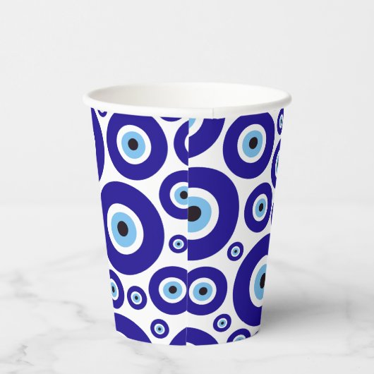 Evil Eye Pattern, Greek Eye, Turkish Eye, Nazar Papieren Bekers (Rechts)