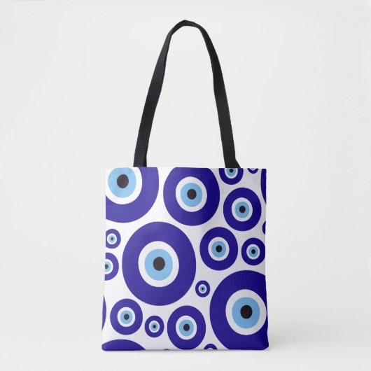 Evil Eye Pattern, Greek Eye, Turkish Eye, Nazar Tote Bag (Voorkant)