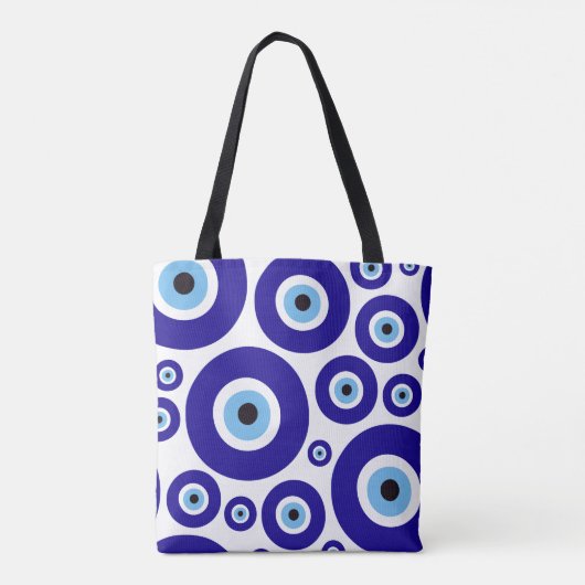 Evil Eye Pattern, Greek Eye, Turkish Eye, Nazar Tote Bag (Achterkant)