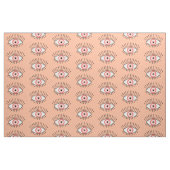 Evil Eye Pattern in koraal roze en wit Stof (Fat Quarter)