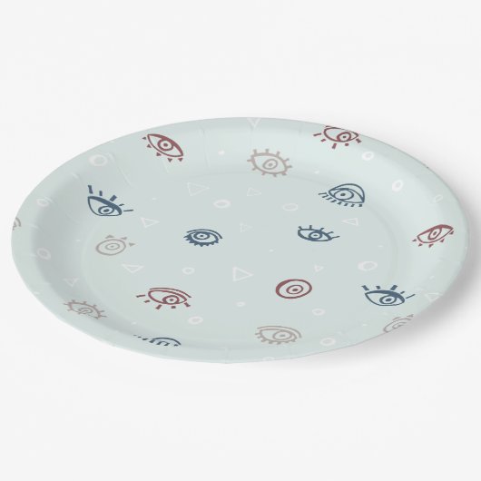 Evil Eye Pattern Papieren Bordje (Gekanteld)