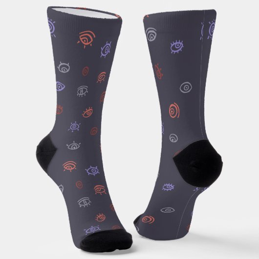 Evil Eye Pattern Socks Sokken (Gebogen)
