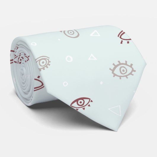 Evil Eye Pattern Stropdas (Opgerold)