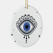 Evil eye protection etnische toneelschrijver blauw keramisch ornament (Rechts)