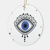 Evil eye protection etnische toneelschrijver blauw keramisch ornament (Links)