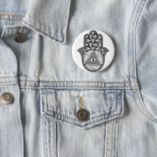 Evil Eye Protection Hamsa Ronde Button 5,7 Cm (In situ)