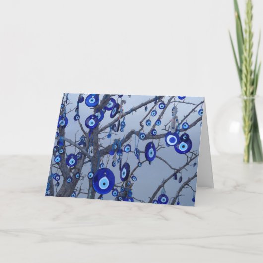 Evil Eye Protection Tree Pagan Wiccan Groet Kaart (Voorkant)