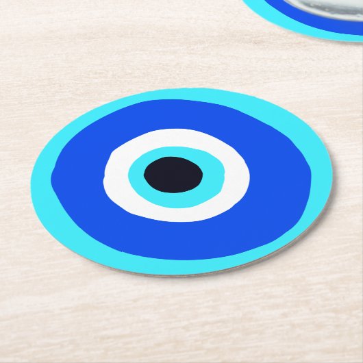 Evil Eye Protector van Evil Lucky Charm Ronde Kartonnen Onderzetter (Gebogen)