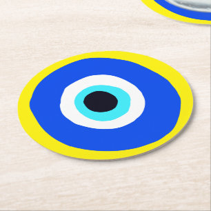 Evil Eye Protector van Evil Lucky Charm Ronde Kartonnen Onderzetter