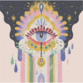 Evil Eye Rainbow Drip Protection Charm Sticker (Voorkant)