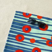 Evil Eye Red Poppies Moderne strandlaken (In situ)