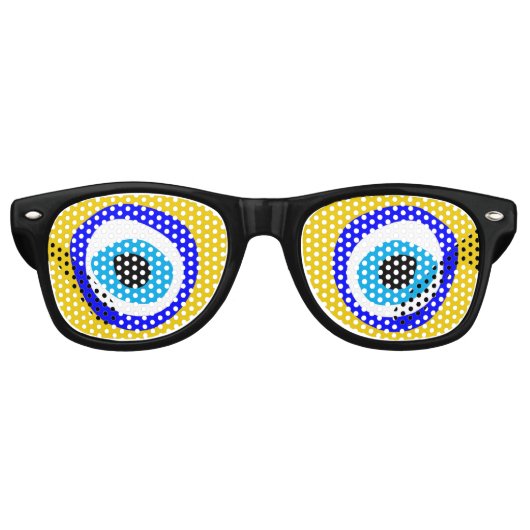 Evil Eye retro Shades Amulet/Fun Party Sunbril Retro Zonnebril (Voorkant)