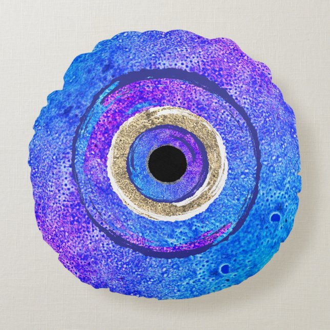 Evil Eye Rond Kussen (Voorkant)