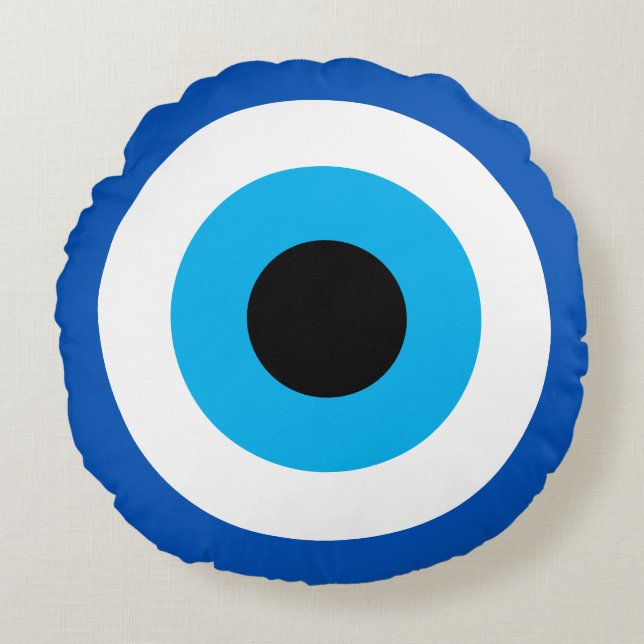 Evil Eye Rond Kussen (Voorkant)