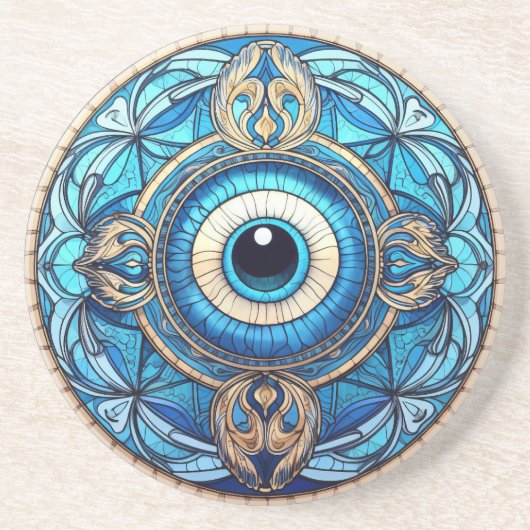 Evil Eye Sandstone Onderzetter (Voorkant)