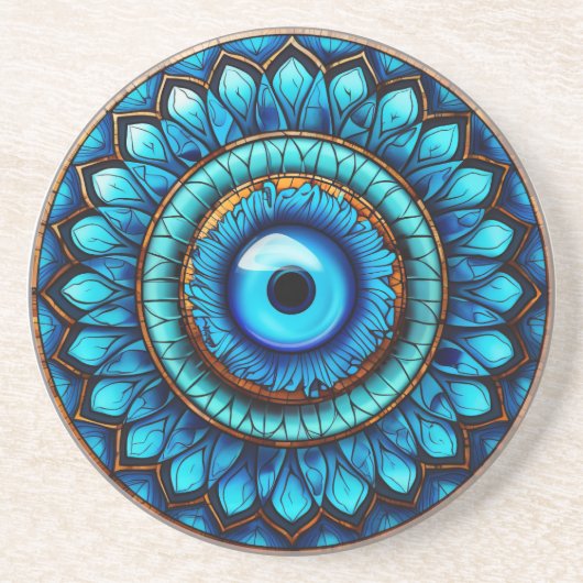 Evil Eye Sandstone Onderzetter (Voorkant)