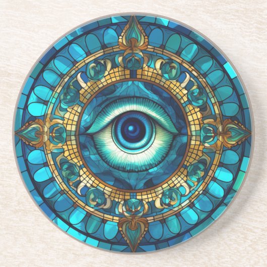 Evil Eye Sandstone Onderzetter (Voorkant)