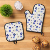 Evil Eye Symbol Ovenwant & Pannenlap Set (Top down)