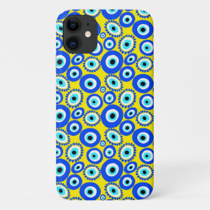 Evil Eye Symbol Patroon op Geel Case-Mate iPhone Case