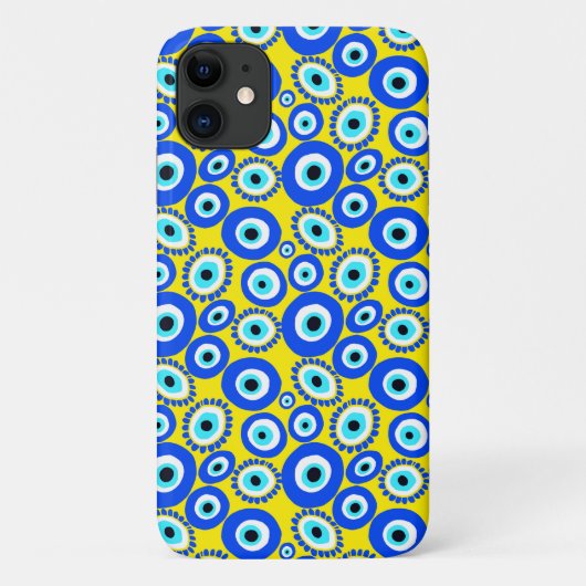 Evil Eye Symbol Patroon op Geel Case-Mate iPhone Case (Achterkant)