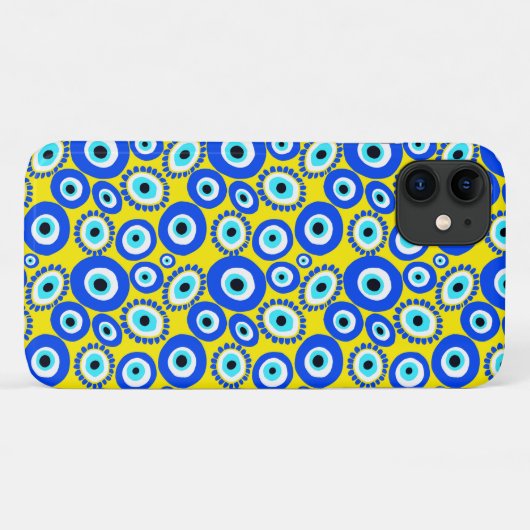Evil Eye Symbol Patroon op Geel Case-Mate iPhone Case (Achterkant (horizontaal))