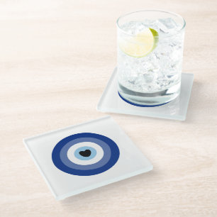 Evil Eye Symbol Protection Glazen Onderzetter