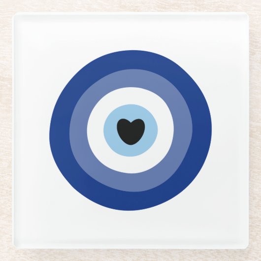 Evil Eye Symbol Protection Glazen Onderzetter (Voorkant)