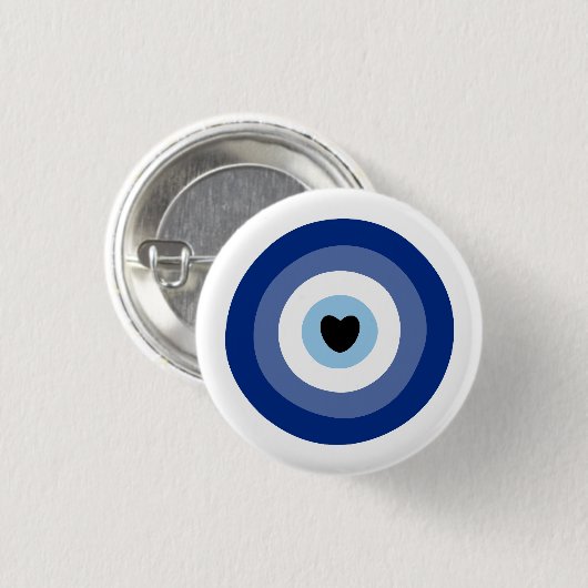 Evil Eye Symbol Protection Ronde Button 3,2 Cm (Voorkant /achterkant)