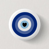 Evil Eye Symbol Protection Ronde Button 3,2 Cm (Voorkant)