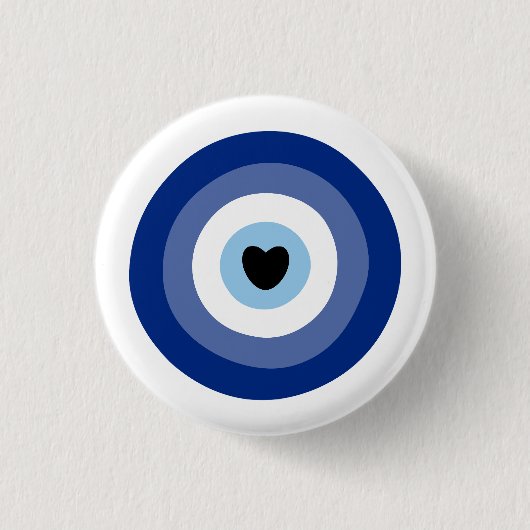 Evil Eye Symbol Protection Ronde Button 3,2 Cm (Voorkant)