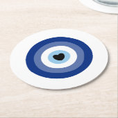Evil Eye Symbol Protection Ronde Kartonnen Onderzetter (Gebogen)