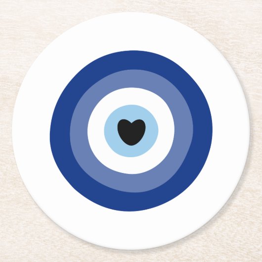 Evil Eye Symbol Protection Ronde Kartonnen Onderzetter (Voorkant)