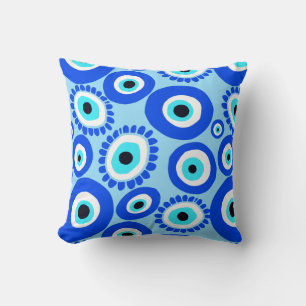 Evil Eye Symbool Aqua Blue Kussen