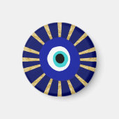 Evil Eye Symbool op Gold Sunburst Magneet (Voorkant)