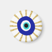 Evil Eye Symbool op Gold Sunburst Magneet (Voorkant)