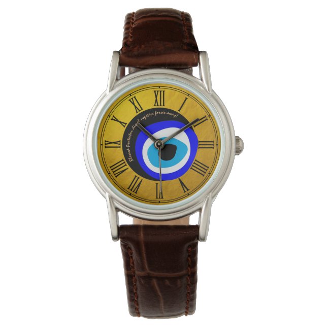 Evil Eye Talisman & Arabic Amulet/Greek Blesset Horloge (Voorkant)