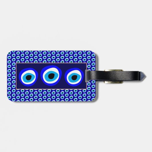 Evil Eye Talisman & Arabic Amulet/Turks, Grieks Bagagelabel (Achterkant horizontaal)