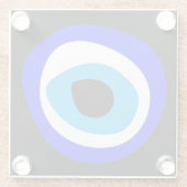 Evil Eye Talisman & Arabic Amulet/Turks, Grieks Glazen Onderzetter (Achterkant)