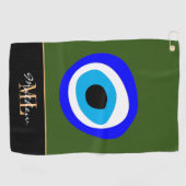 Evil Eye Talisman & Arabic Amulet/Turks, Grieks Golfhanddoek (Horizontaal)