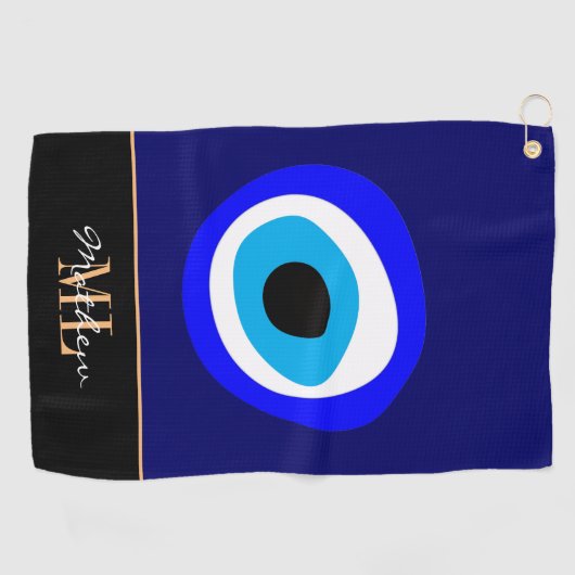 Evil Eye Talisman & Arabic Amulet/Turks, Grieks Golfhanddoek (Horizontaal)