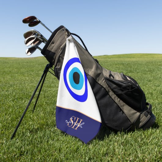 Evil Eye Talisman & Arabic Amulet/Turks, Grieks Golfhanddoek (Groen)